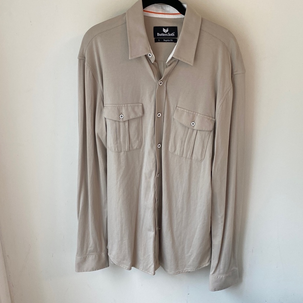 Buttercloth Insomniac Charge Cotton Button Down Shirt in Chateau Grey
